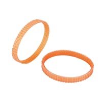 sourcing map Correa de Distribución Eléctrica Aplanadora Naranja 10mm Ancho 245mm de Circunferencia 2 Piezas para Makita…